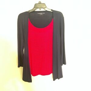 Croft & Barrow Women's Red and Black Blouse